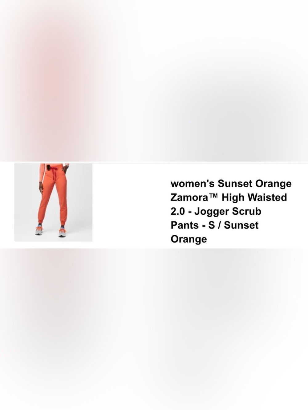Figs Sunset Orange Zamora High Waisted 2.0 Jogger Scrubs size S small regular - Picture 6 of 6